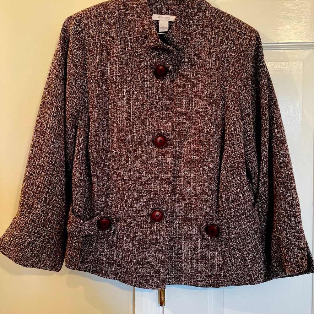 Brown tweed knit jacket